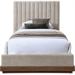 Meridian Furniture Emmet Beige Chenille Fabric Twin Bed
