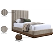 Meridian Furniture Emmet Beige Chenille Fabric Twin Bed