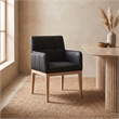 Meridian Furniture Adrian Black Vegan Leather Dining Arm Chair (Set of 2)
