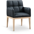 Meridian Furniture Adrian Black Vegan Leather Dining Arm Chair (Set of 2)