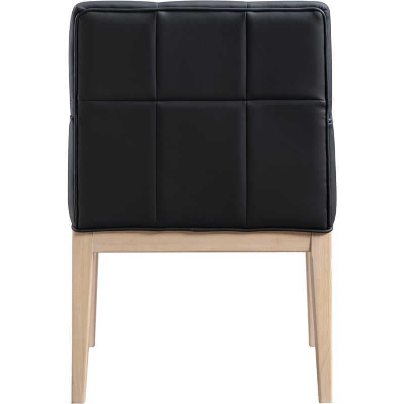 Meridian Furniture Adrian Black Vegan Leather Dining Arm Chair (Set of 2)