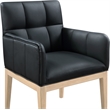 Meridian Furniture Adrian Black Vegan Leather Dining Arm Chair (Set of 2)
