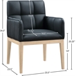 Meridian Furniture Adrian Black Vegan Leather Dining Arm Chair (Set of 2)