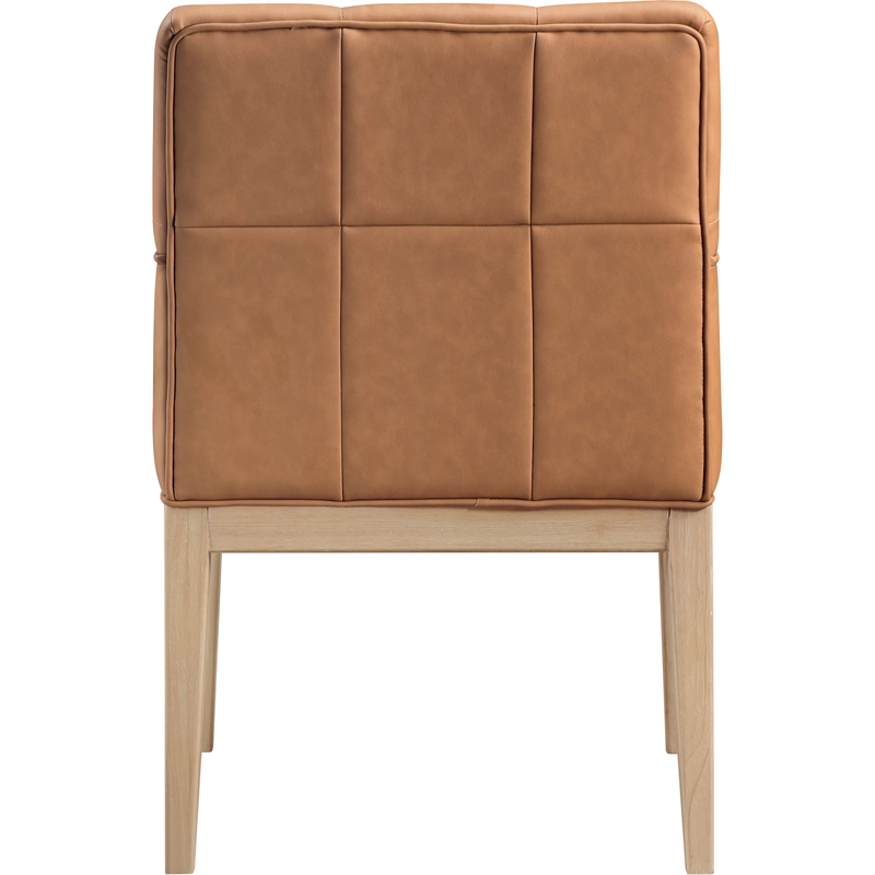 Meridian Furniture Adrian Cognac Vegan Leather Dining Arm Chair (Set of 2)