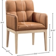 Meridian Furniture Adrian Cognac Vegan Leather Dining Arm Chair (Set of 2)