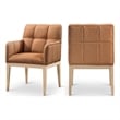 Meridian Furniture Adrian Cognac Vegan Leather Dining Arm Chair (Set of 2)