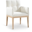 Meridian Furniture Adrian Cream Vegan Leather Dining Arm Chair (Set of 2)