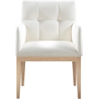 Meridian Furniture Adrian Cream Vegan Leather Dining Arm Chair (Set of 2)