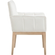 Meridian Furniture Adrian Cream Vegan Leather Dining Arm Chair (Set of 2)