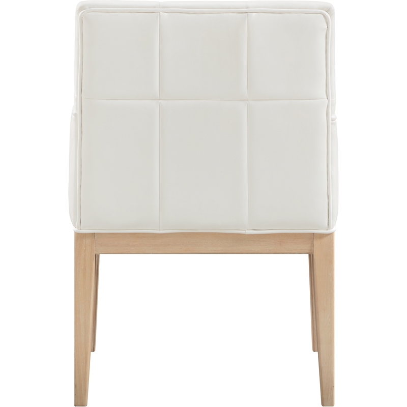 Meridian Furniture Adrian Cream Vegan Leather Dining Arm Chair (Set of 2)