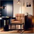 Meridian Furniture Adrian Cognac Vegan Leather Dining Arm Chair (Set of 2)