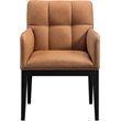 Meridian Furniture Adrian Cognac Vegan Leather Dining Arm Chair (Set of 2)