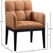 Meridian Furniture Adrian Cognac Vegan Leather Dining Arm Chair (Set of 2)