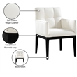 Meridian Furniture Adrian Cream Vegan Leather Dining Arm Chair (Set of 2)