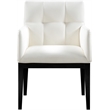 Meridian Furniture Adrian Cream Vegan Leather Dining Arm Chair (Set of 2)