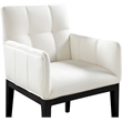 Meridian Furniture Adrian Cream Vegan Leather Dining Arm Chair (Set of 2)