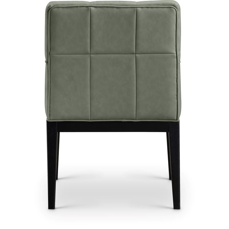 Meridian Furniture Adrian Green Vegan Leather Dining Arm Chair (Set of 2)