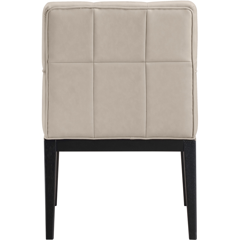 Meridian Furniture Adrian Taupe Vegan Leather Dining Arm Chair (Set of 2)