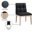 Meridian Furniture Adrian Black Vegan Leather Dining Side Chair (Set of 2)