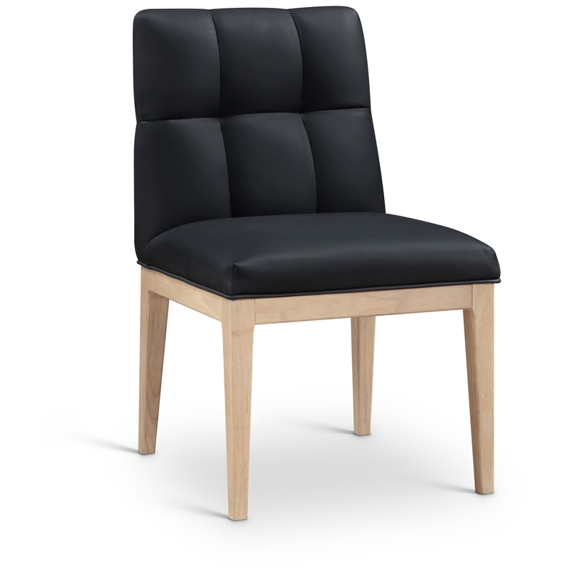 Meridian Furniture Adrian Black Vegan Leather Dining Side Chair (Set of 2)