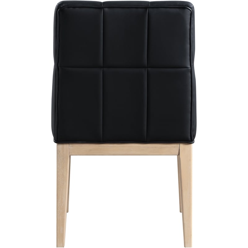 Meridian Furniture Adrian Black Vegan Leather Dining Side Chair (Set of 2)