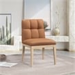 Meridian Furniture Adrian Cognac Vegan Leather Dining Side Chair (Set of 2)