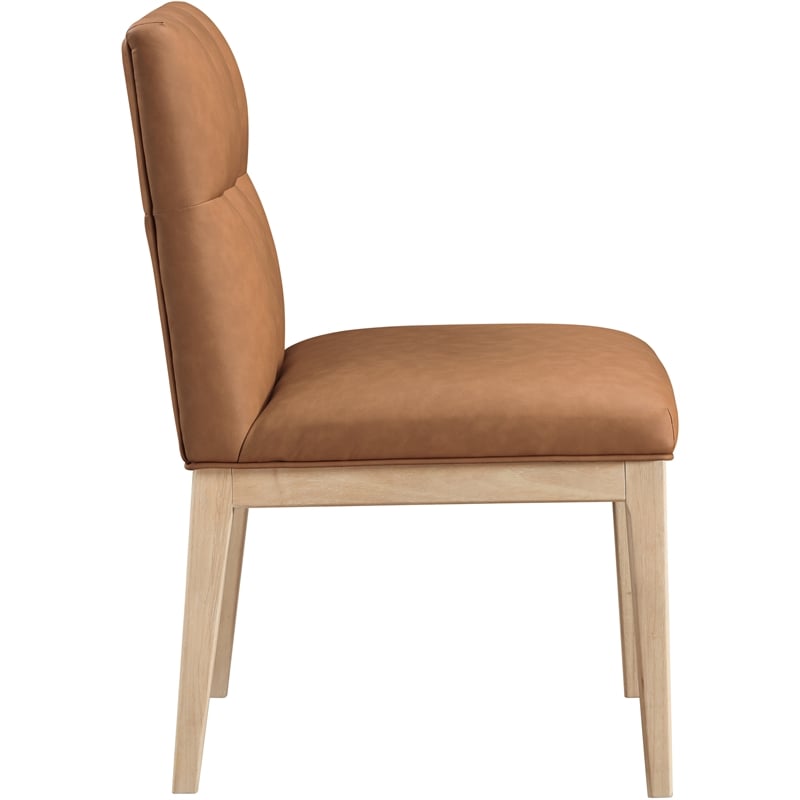 Meridian Furniture Adrian Cognac Vegan Leather Dining Side Chair (Set of 2)