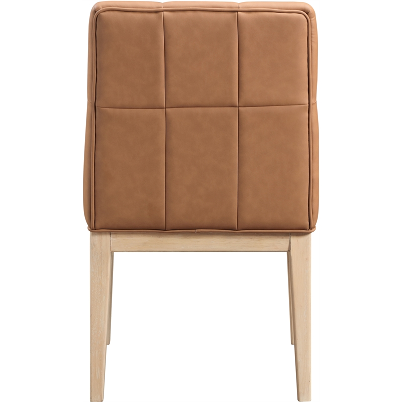 Meridian Furniture Adrian Cognac Vegan Leather Dining Side Chair (Set of 2)