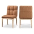Meridian Furniture Adrian Cognac Vegan Leather Dining Side Chair (Set of 2)