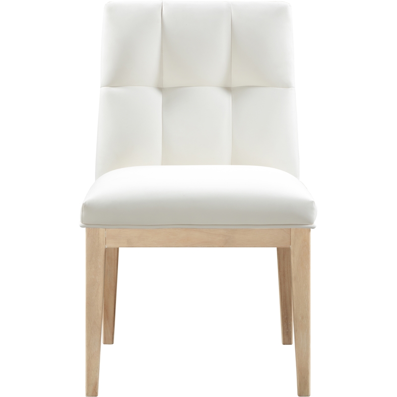 Meridian Furniture Adrian Cream Vegan Leather Dining Side Chair (Set of 2)