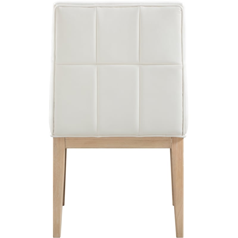 Meridian Furniture Adrian Cream Vegan Leather Dining Side Chair (Set of 2)