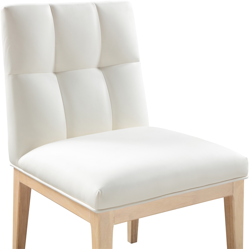 Meridian Furniture Adrian Cream Vegan Leather Dining Side Chair (Set of 2)