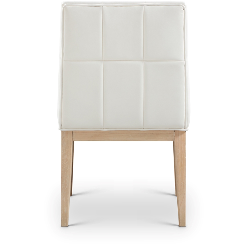 Meridian Furniture Adrian Cream Vegan Leather Dining Side Chair (Set of 2)