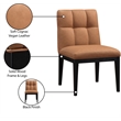 Meridian Furniture Adrian Cognac Vegan Leather Dining Side Chair (Set of 2)