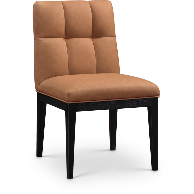 Meridian Furniture Adrian Cognac Vegan Leather Dining Side Chair (Set of 2)