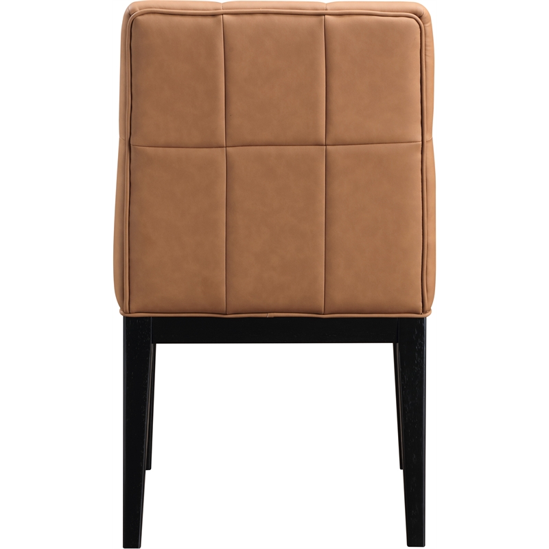 Meridian Furniture Adrian Cognac Vegan Leather Dining Side Chair (Set of 2)