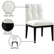 Meridian Furniture Adrian Cream Vegan Leather Dining Side Chair (Set of 2)