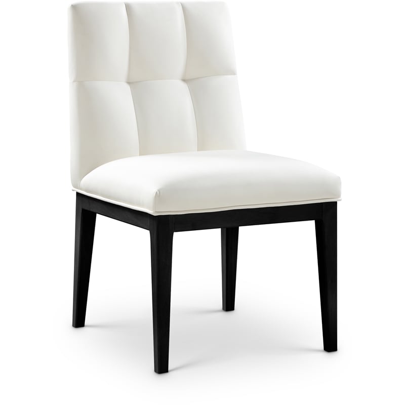 Meridian Furniture Adrian Cream Vegan Leather Dining Side Chair (Set of 2)