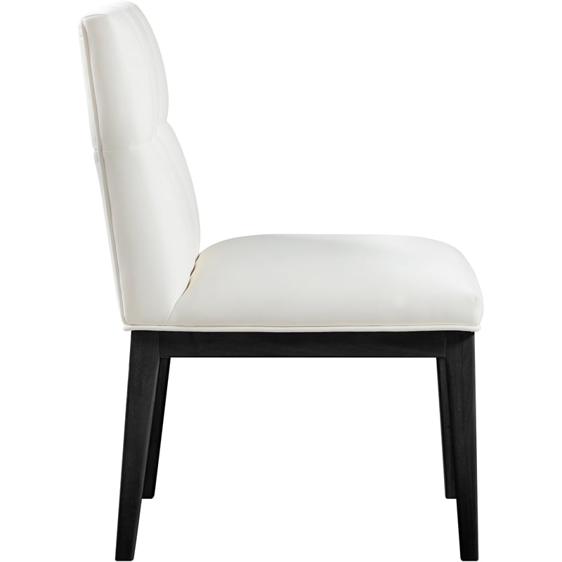 Meridian Furniture Adrian Cream Vegan Leather Dining Side Chair (Set of 2)