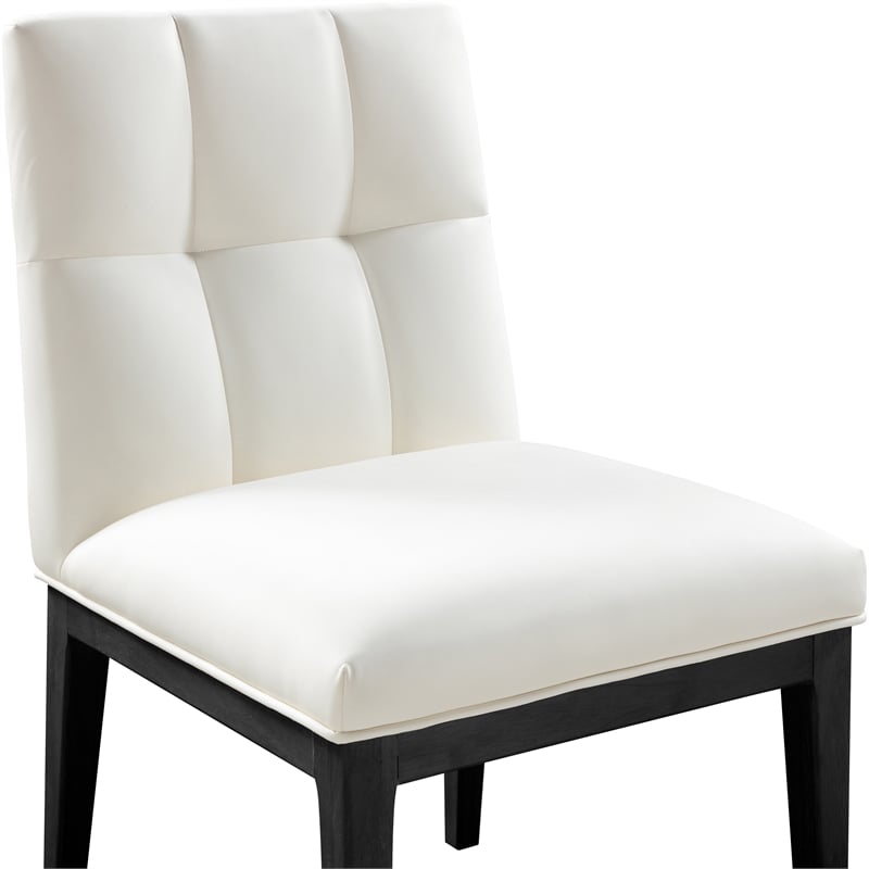 Meridian Furniture Adrian Cream Vegan Leather Dining Side Chair (Set of 2)
