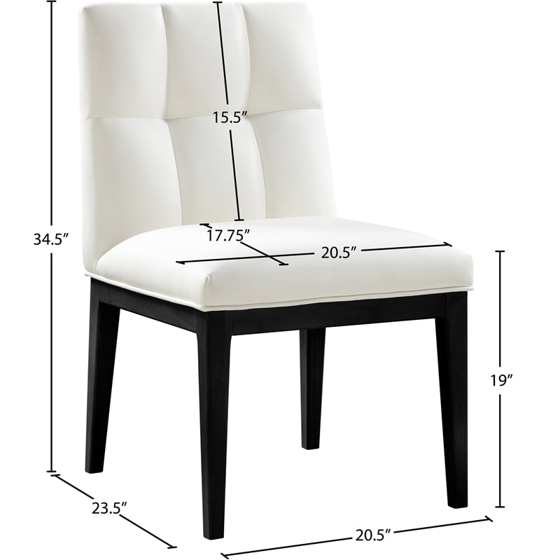 Meridian Furniture Adrian Cream Vegan Leather Dining Side Chair (Set of 2)