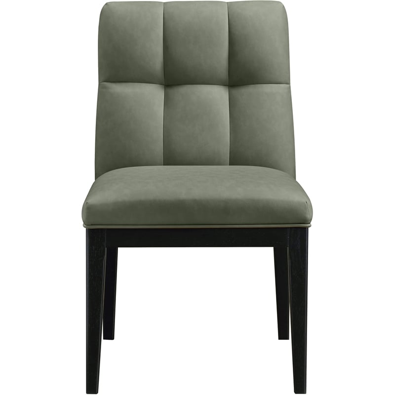 Meridian Furniture Adrian Green Vegan Leather Dining Side Chair (Set of 2)