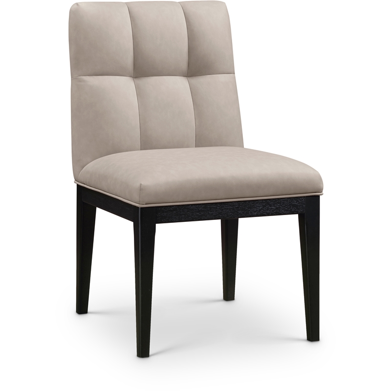 Meridian Furniture Adrian Taupe Vegan Leather Dining Side Chair (Set of 2)