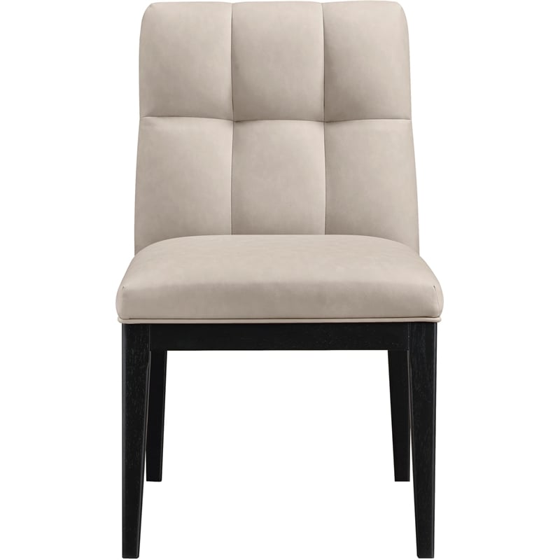 Meridian Furniture Adrian Taupe Vegan Leather Dining Side Chair (Set of 2)