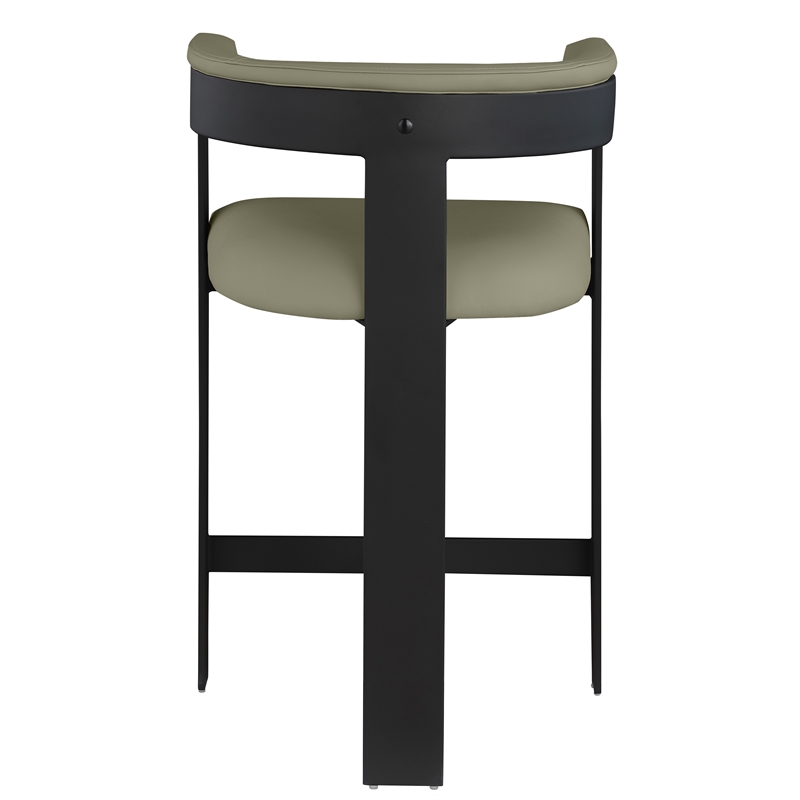 Meridian Furniture Romeo Olive Green Vegan Leather Counter Stool (Set of 2)