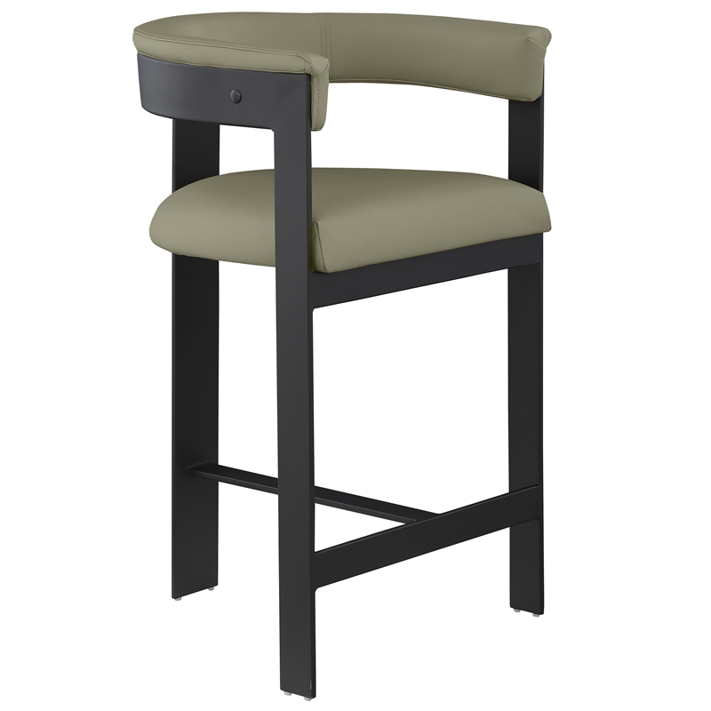 Meridian Furniture Romeo Olive Green Vegan Leather Counter Stool (Set of 2)