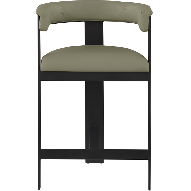 Meridian Furniture Romeo Olive Green Vegan Leather Counter Stool (Set of 2)