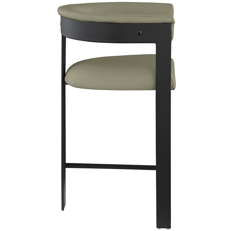 Meridian Furniture Romeo Olive Green Vegan Leather Counter Stool (Set of 2)