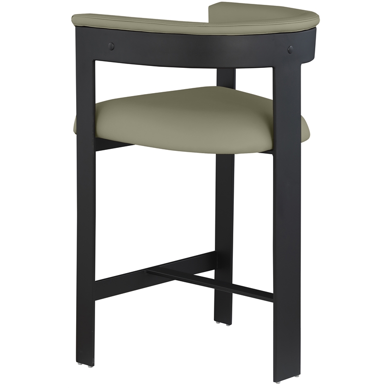 Meridian Furniture Romeo Olive Green Vegan Leather Counter Stool (Set of 2)