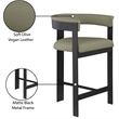 Meridian Furniture Romeo Olive Green Vegan Leather Counter Stool (Set of 2)